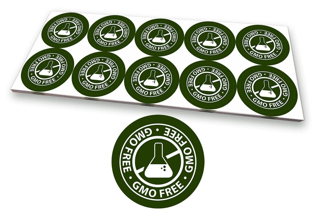 6934 GMO Free, Non-GMO Food Rotation Labels 3 cm Circle Dots 250 Adhesive